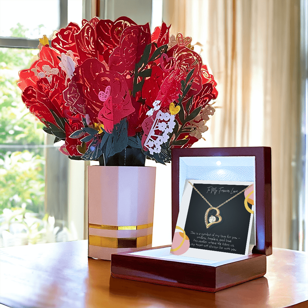 Forever Love Necklace and Sweetest Devotion Bouquet