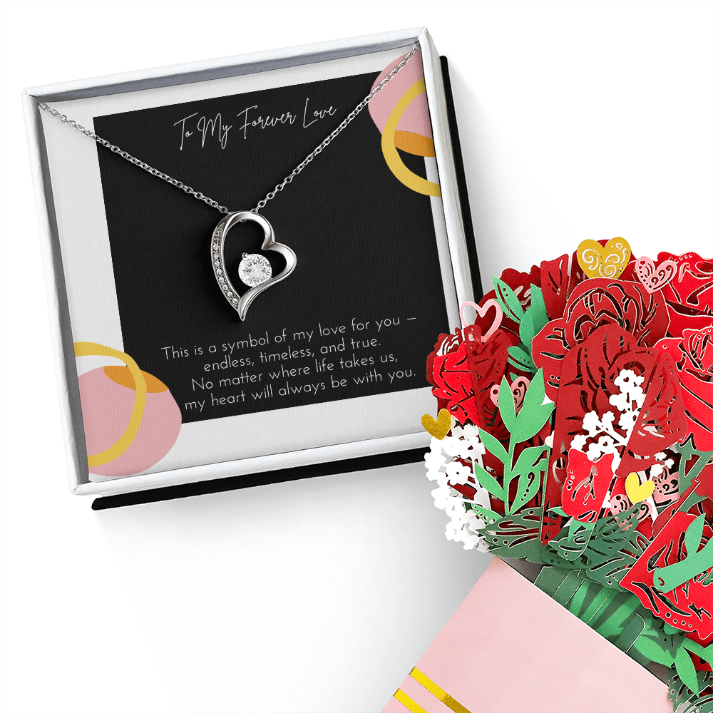 Forever Love Necklace and Sweetest Devotion Bouquet