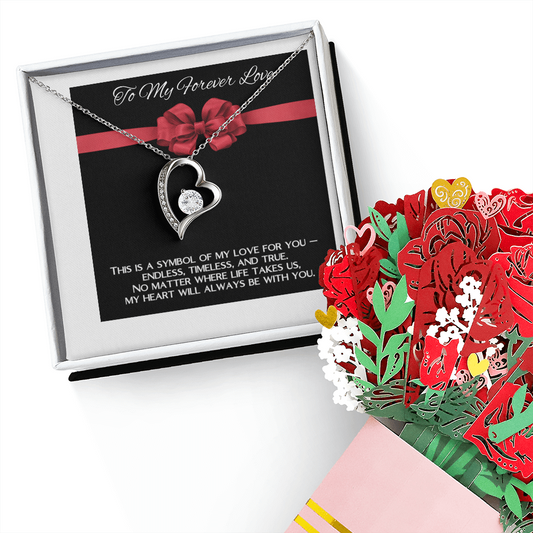 Forever Love Necklace and Sweetest Devotion Bouquet