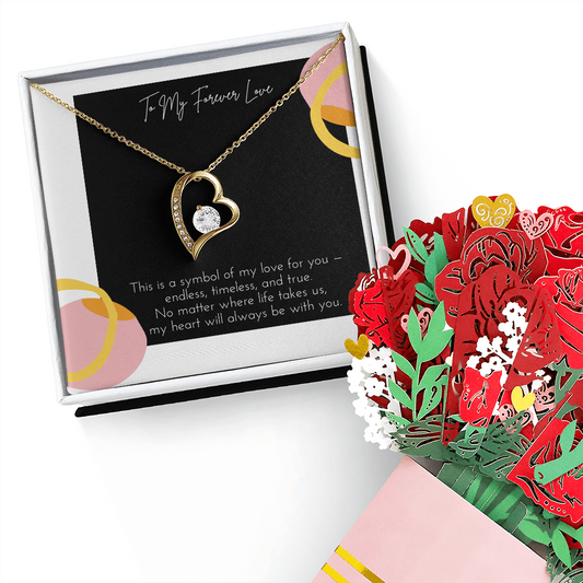 Forever Love Necklace and Sweetest Devotion Bouquet